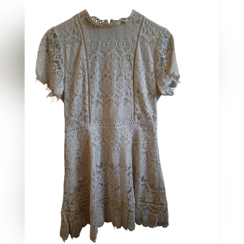 Francesca's Blu Pepper NWT Cream Lace Dress Medium Bridal Shower Graduation Mini